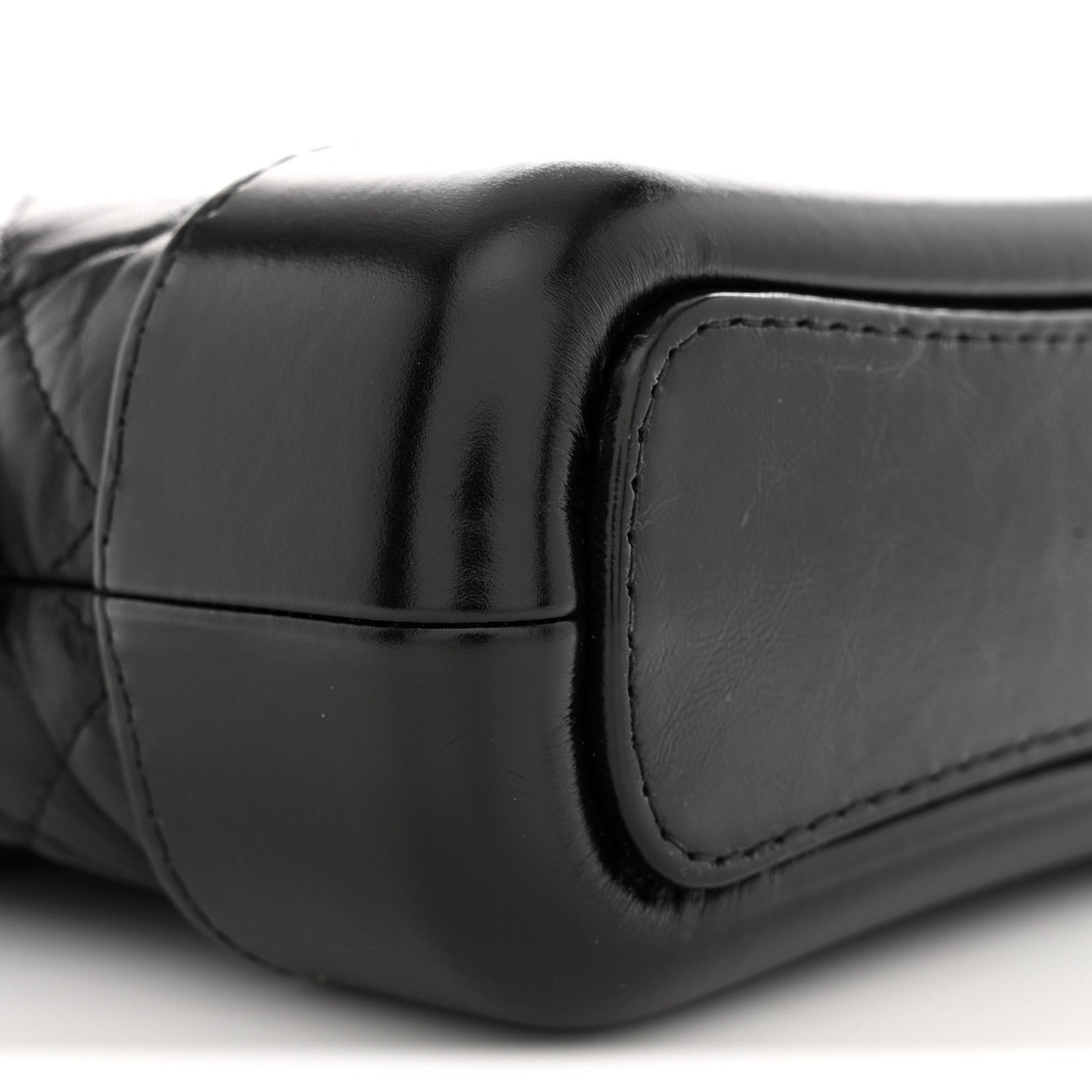 Aged Calfskin Quilted Small Gabrielle Logo Hobo Black