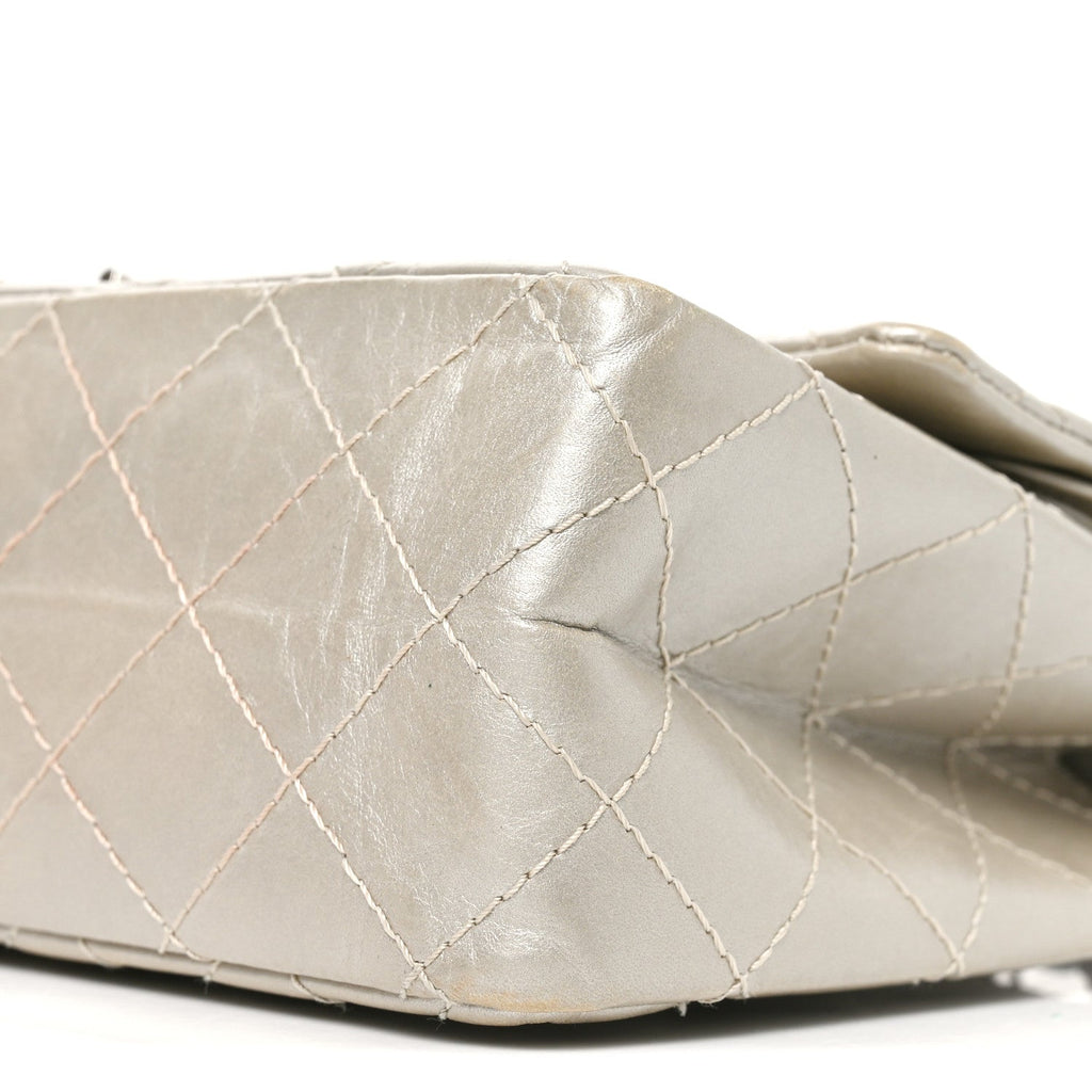 Metallic Aged Calfskin Quilted 2.55 Reissue 226 Flap Silver