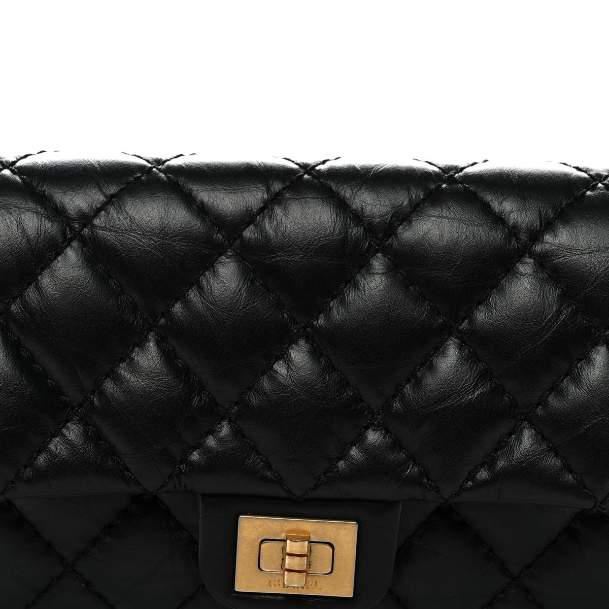 Aged Calfskin Quilted 2.55 Reissue Chain Waist Bag Black