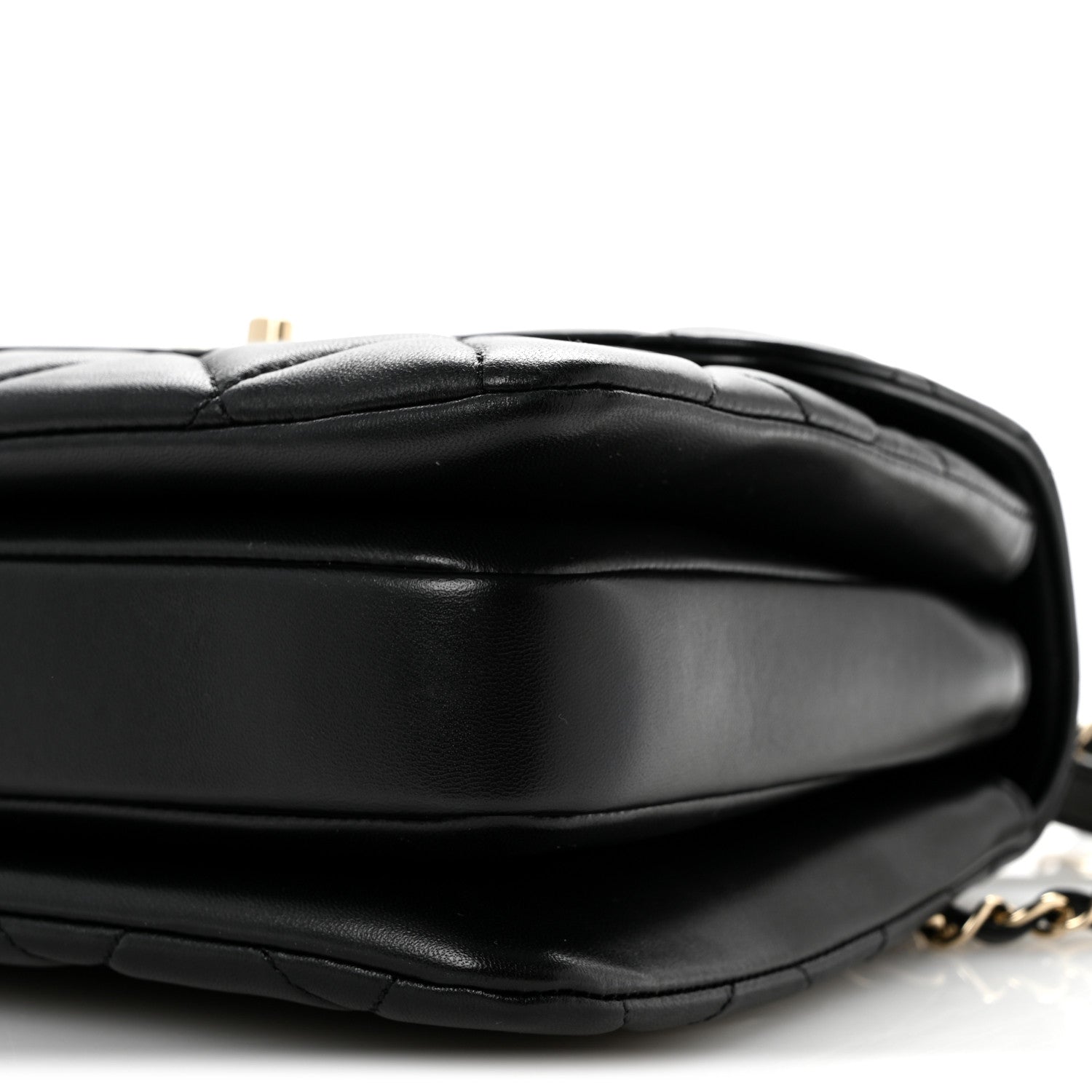 Lambskin Quilted Small Trendy CC Dual Handle Flap Bag Black