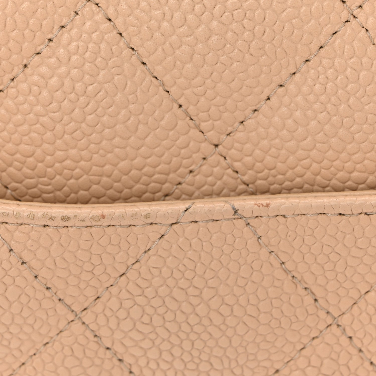 Caviar Quilted Jumbo Double Flap Beige Clair