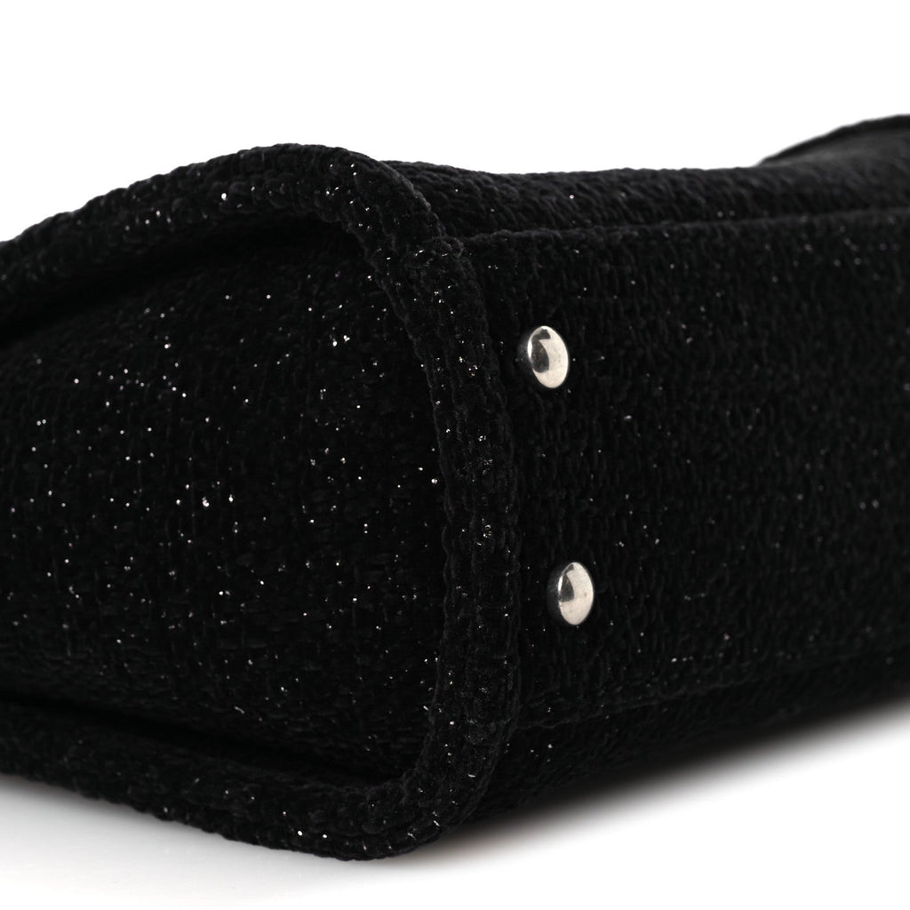 Lurex Canvas Mini Deauville Tote Black