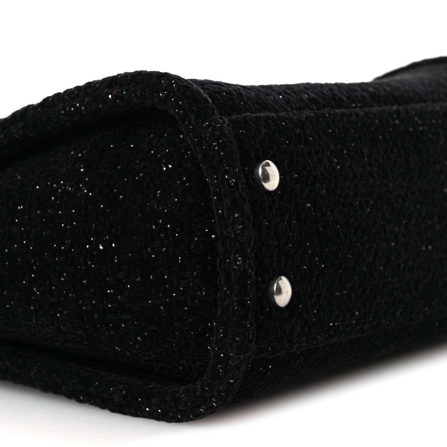 Lurex Canvas Mini Deauville Tote Black
