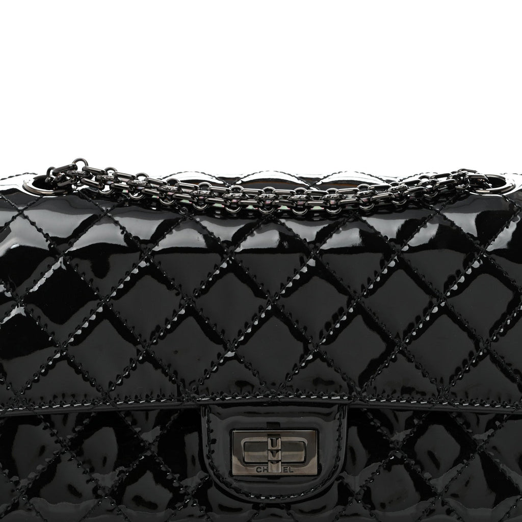 Patent Calfskin Quilted 2.55 Reissue 225 Flap So Black