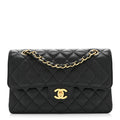 Caviar Quilted Small Double Flap Black
