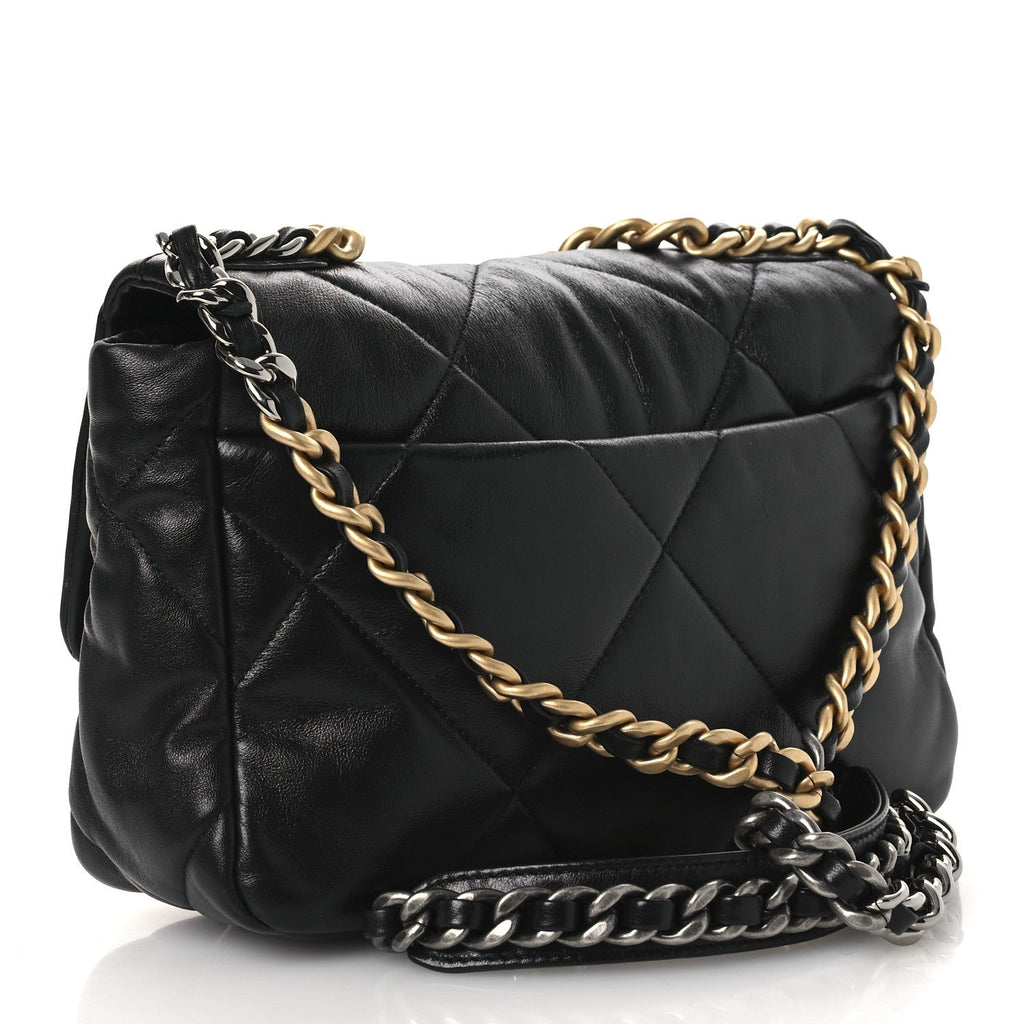 Lambskin Quilted Medium Chanel 19 Flap Black