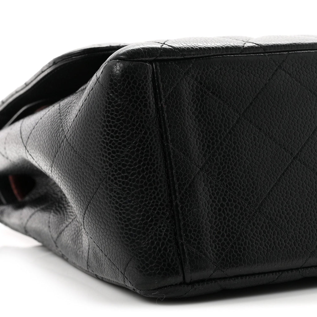 Caviar Quilted Maxi Double Flap Black
