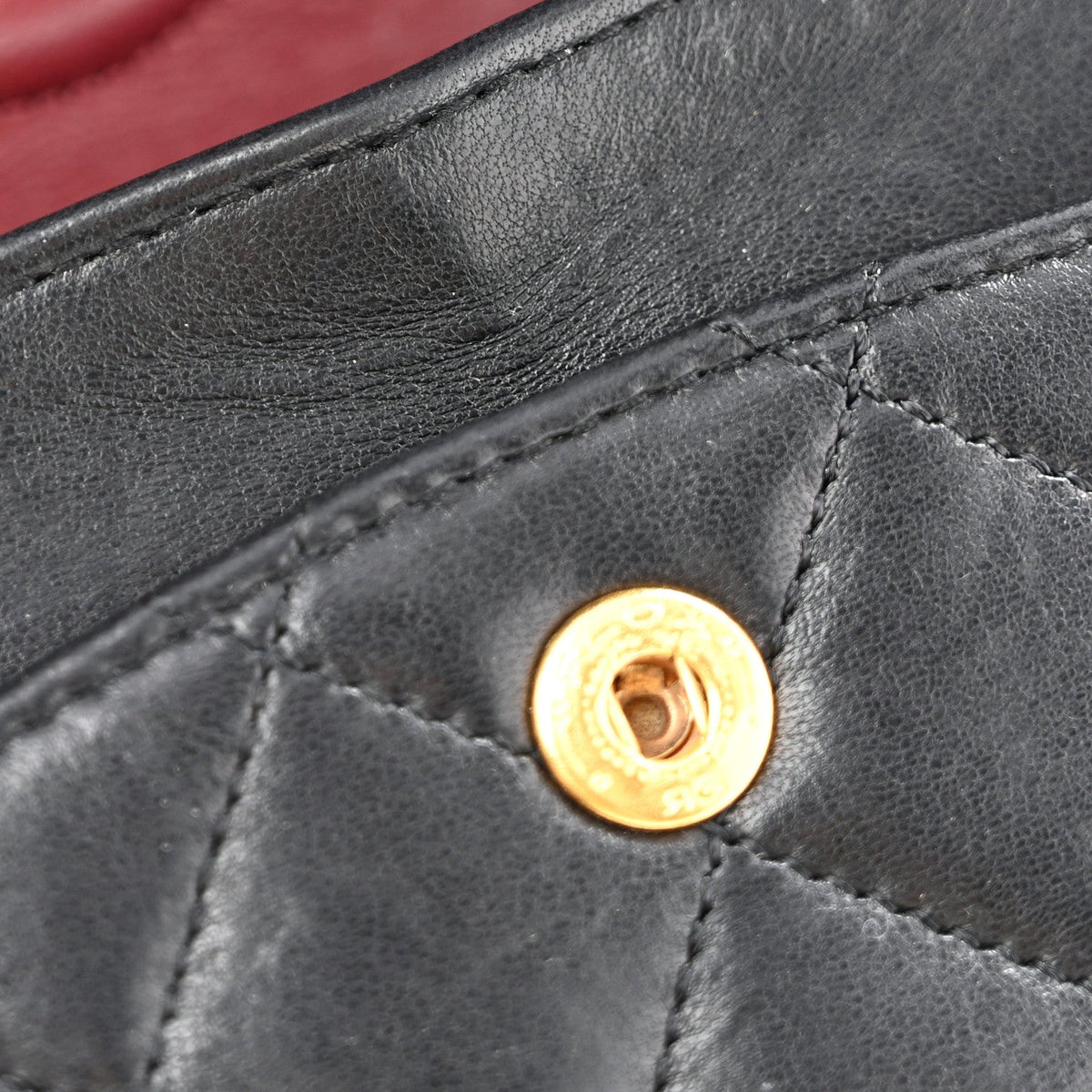 Lambskin Quilted Small Double Flap Black