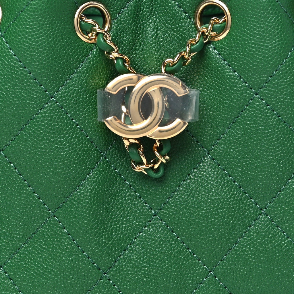 Caviar Quilted Mini Chanel 25 Handbag Green