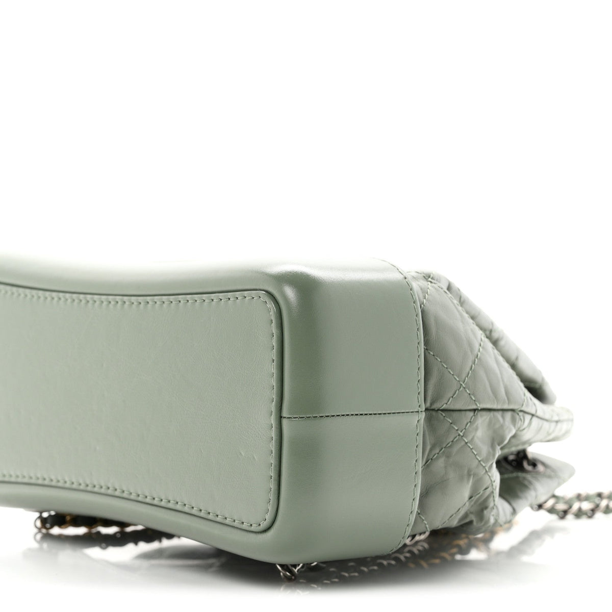 Aged Calfskin Quilted Small Gabrielle Backpack Green