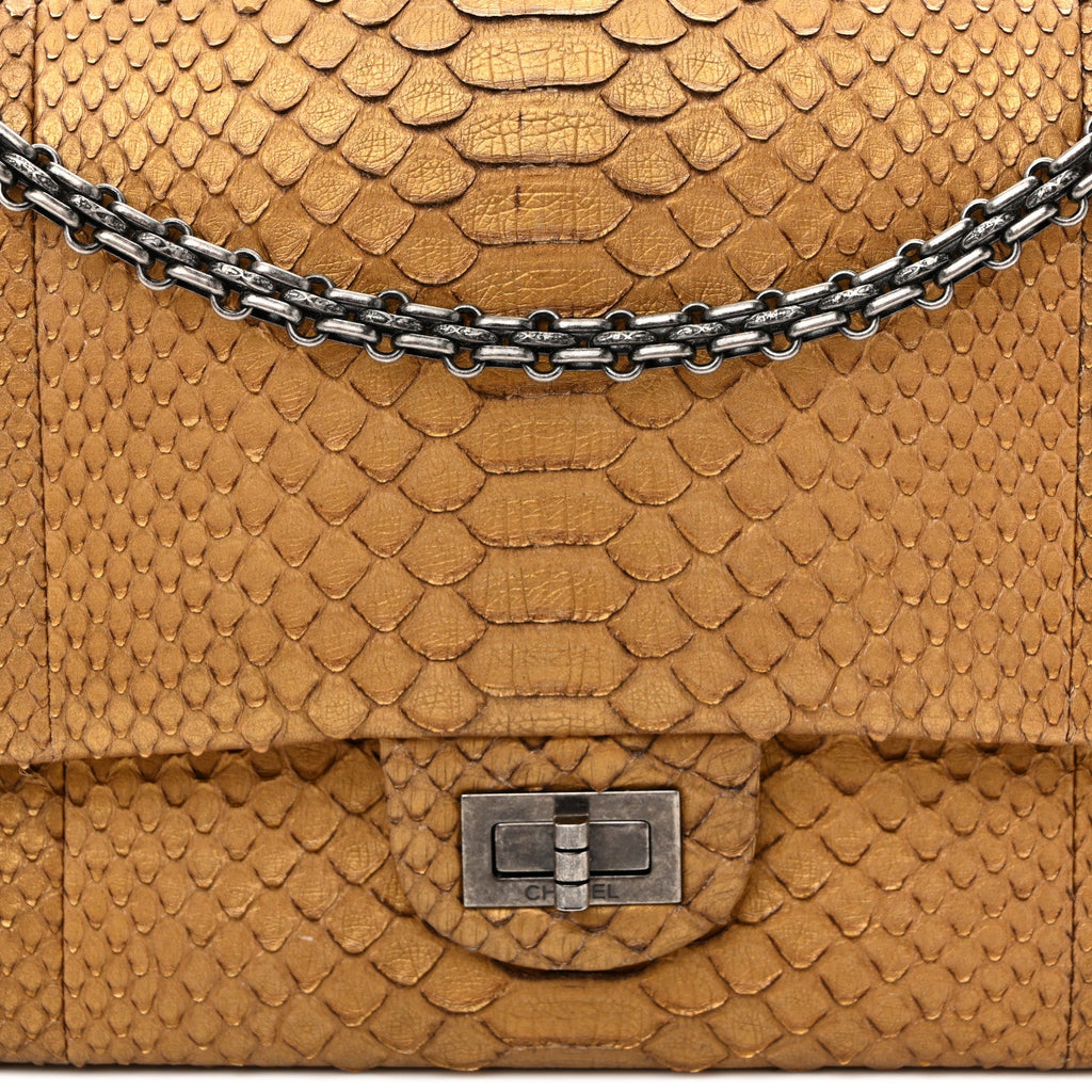 Metallic Snakeskin 2.55 Reissue 226 Flap Gold