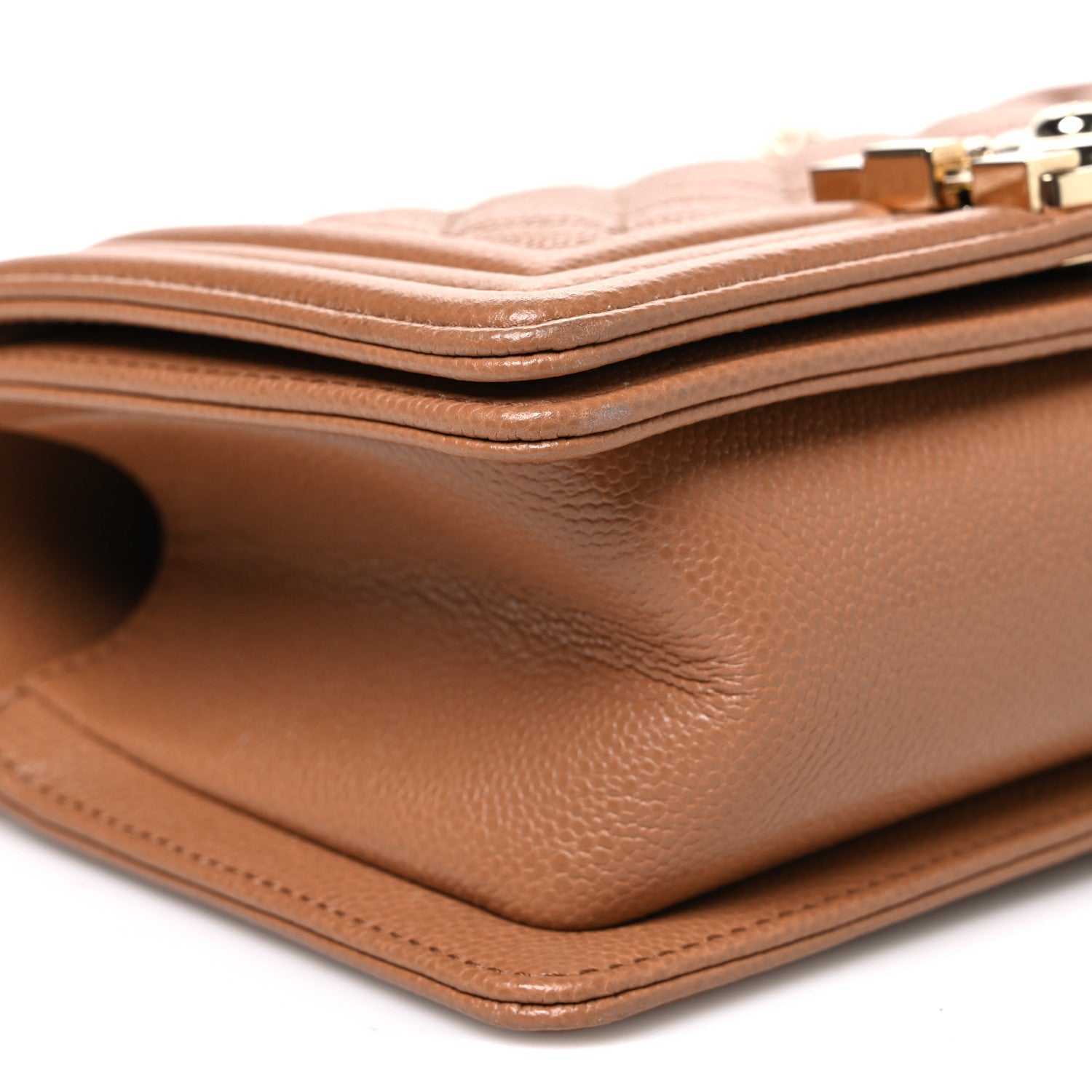 Caviar Quilted Small Boy Flap Brown