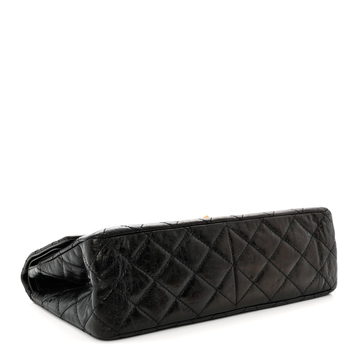 Metallic Aged Calfskin Quilted 2.55 Reissue 227 Flap Black