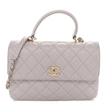 Lambskin Quilted Medium Trendy CC Flap Dual Handle Bag Pink