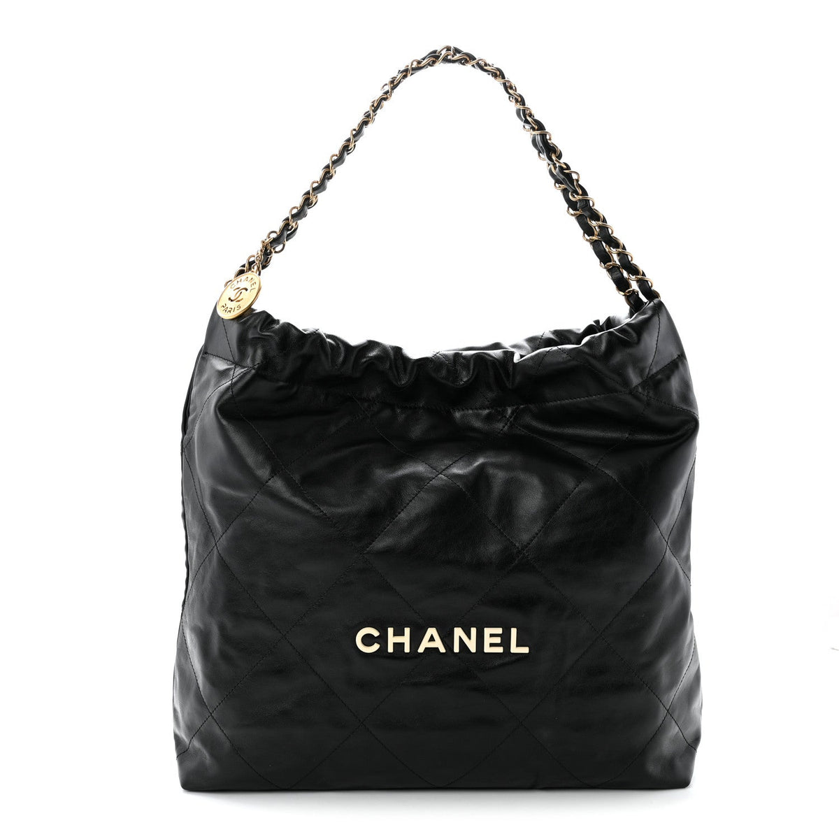 Calfskin Quilted Chanel 22 Black