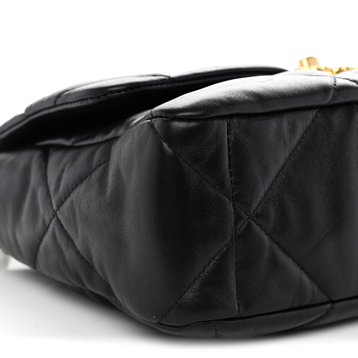 Lambskin Quilted Large Chanel 19 Flap Black
