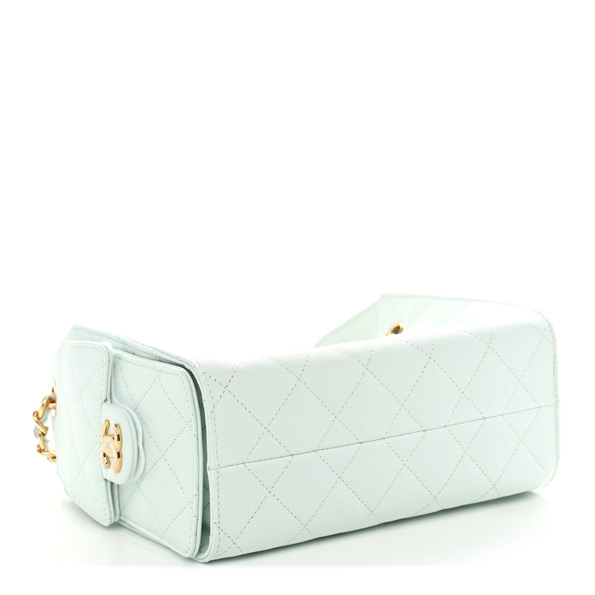 Caviar Quilted Mini Chanel 25 Handbag Light Green