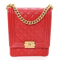 Caviar Quilted North South Boy Flap Red