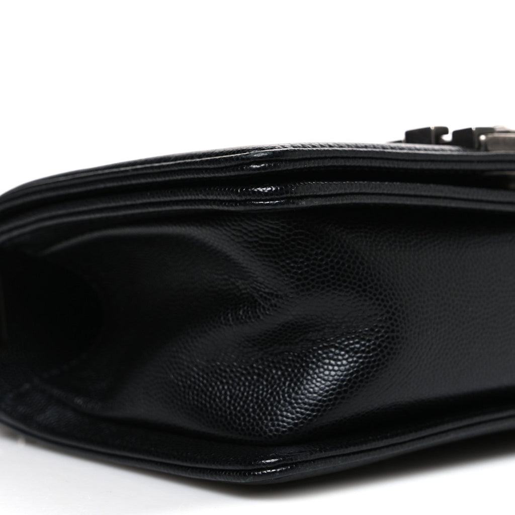 Caviar Quilted Small Boy Flap Black