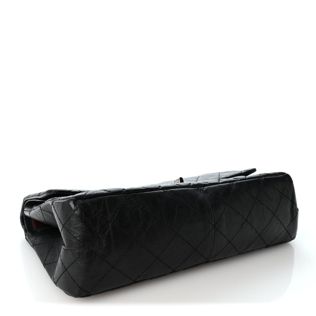 Aged Calfskin Quilted 2.55 Reissue 227 Flap Black