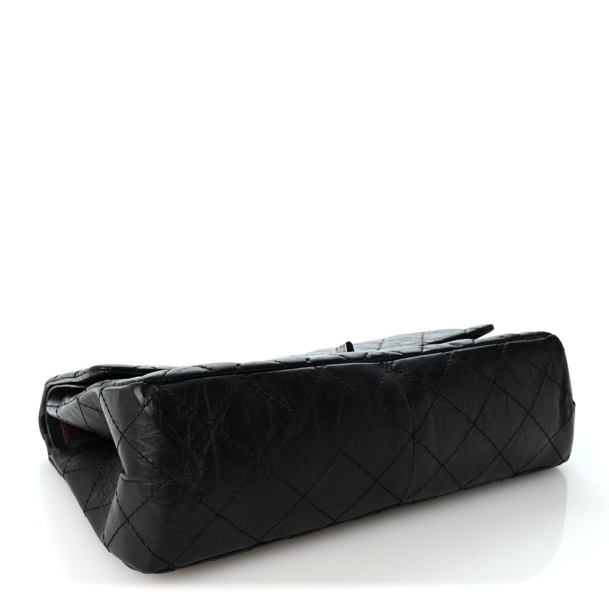 Aged Calfskin Quilted 2.55 Reissue 227 Flap Black