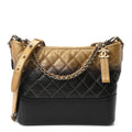 Metallic Goatskin Quilted Medium Gabrielle Hobo Dark Gold Bronze