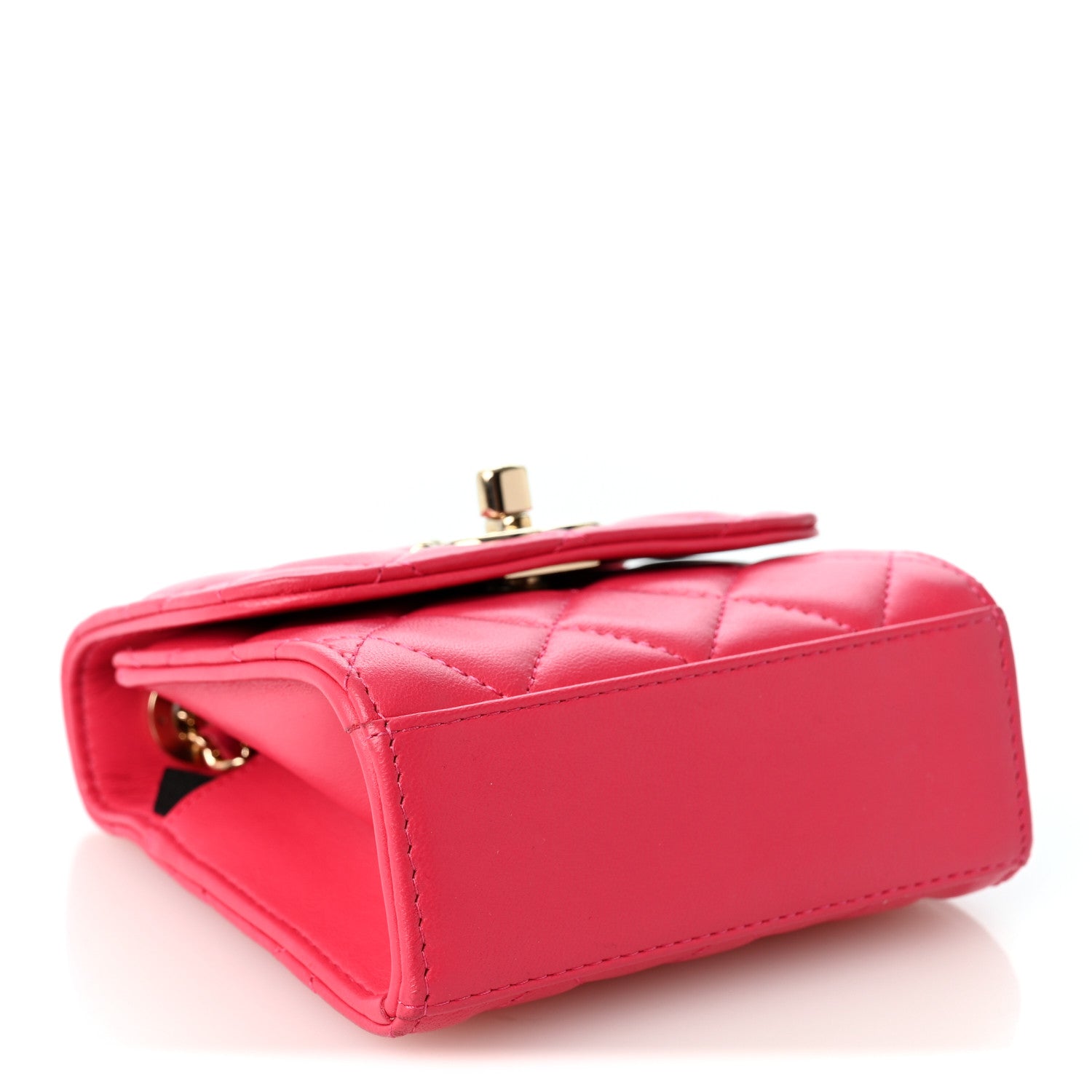 Lambskin Quilted Mini Trendy CC Clutch With Chain Pink