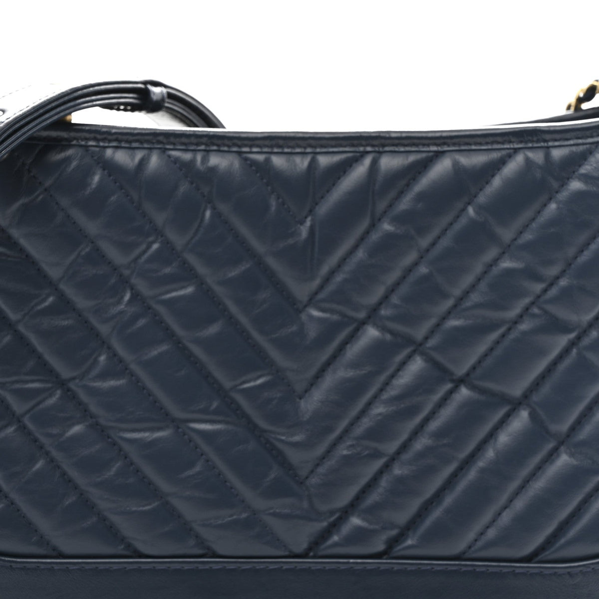 Aged Calfskin Chevron Quilted Medium Gabrielle Hobo Blue