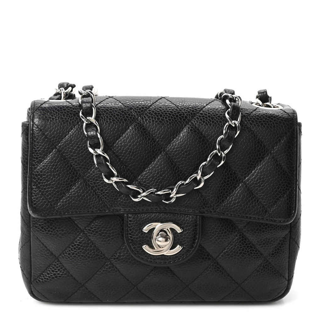 Caviar Quilted Mini Square Flap Black