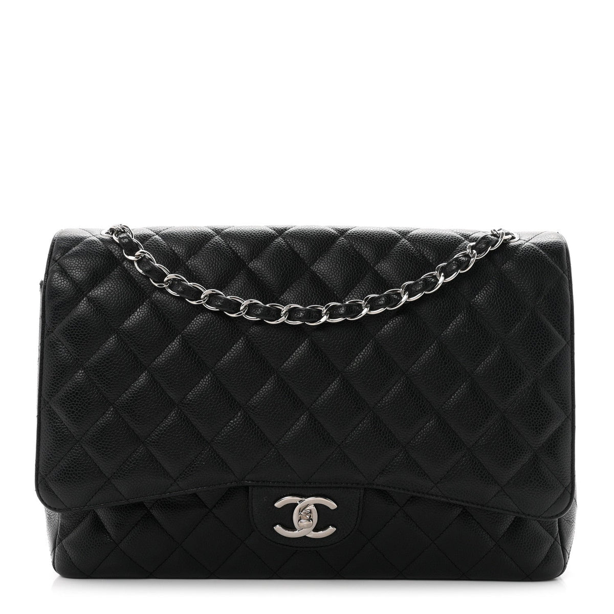 Caviar Quilted Maxi Double Flap Black