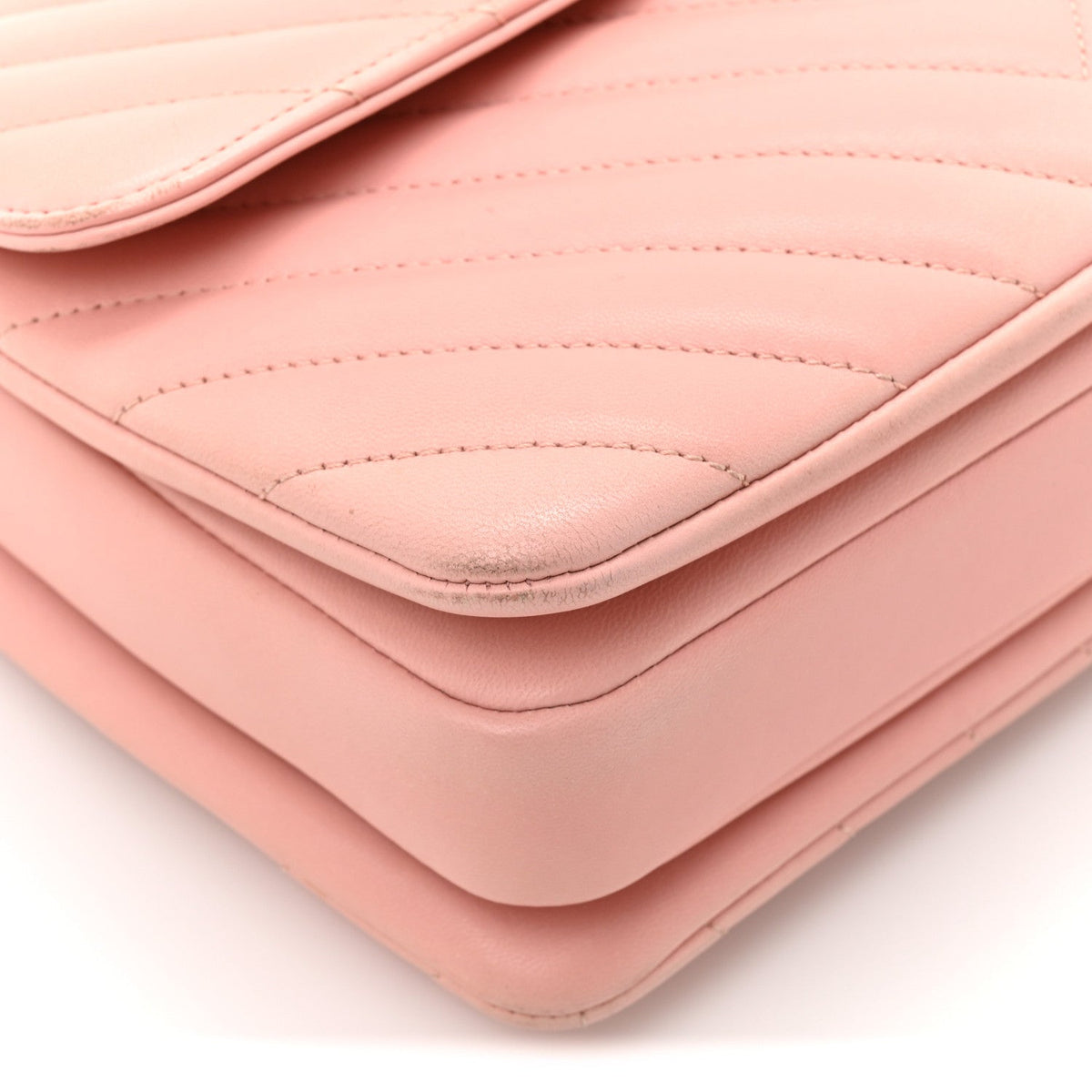 Lambskin Chevron Quilted Small Trendy CC Dual Handle Flap Bag Light Pink