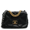 Lambskin Quilted Medium Chanel 19 Flap Black