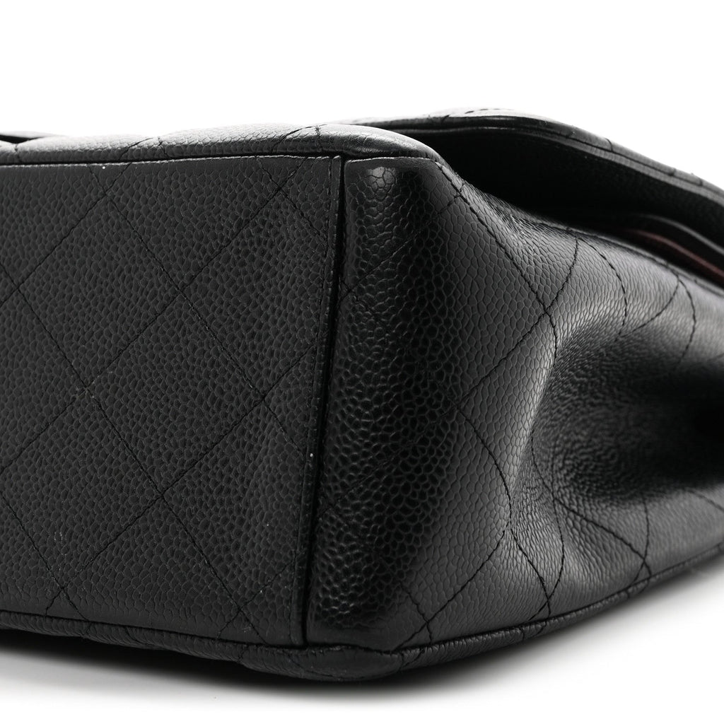 Caviar Quilted Maxi Double Flap Black