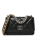 Lambskin Quilted Chanel 19 Wallet On Chain WOC Black