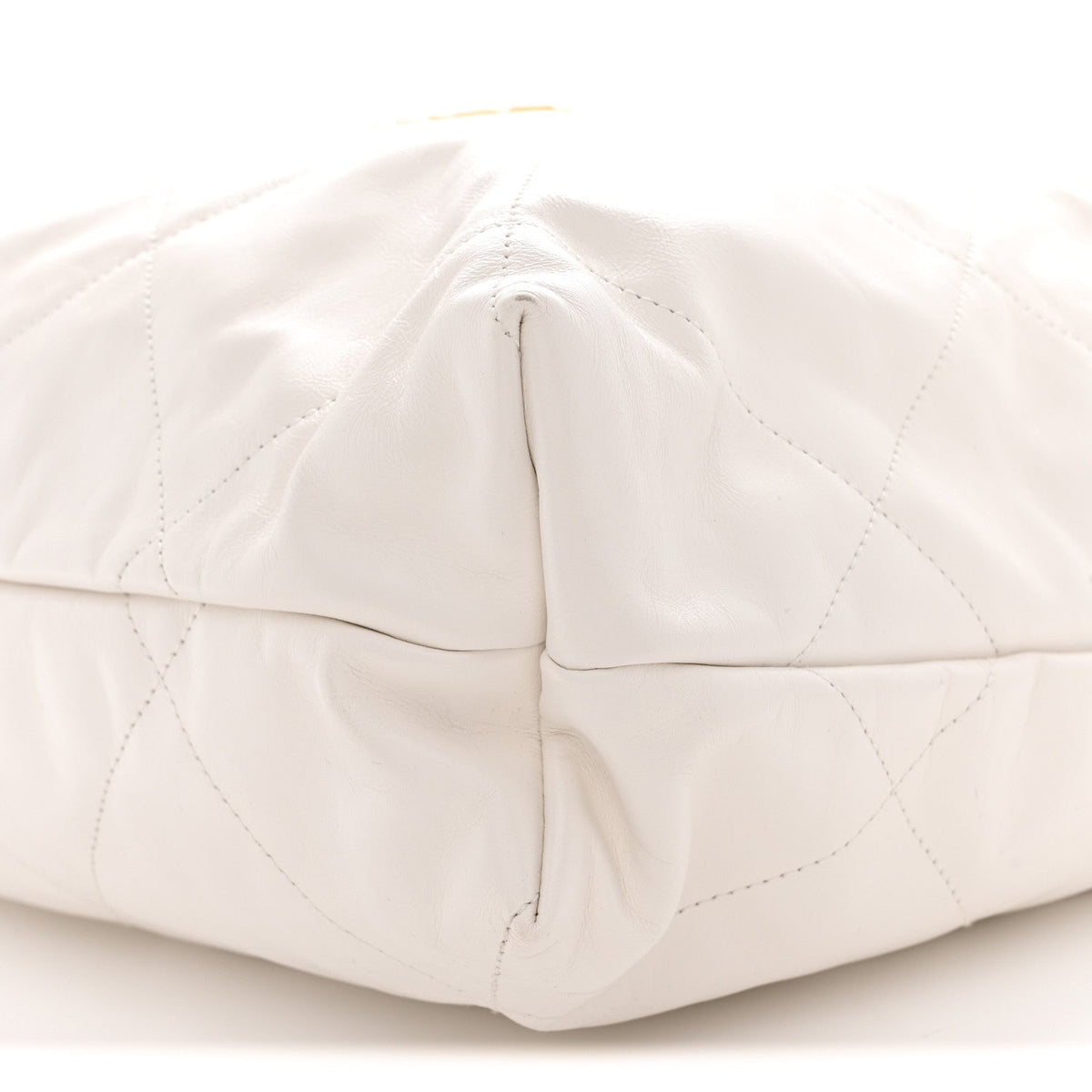Shiny Calfskin Quilted Large Chanel 22 White