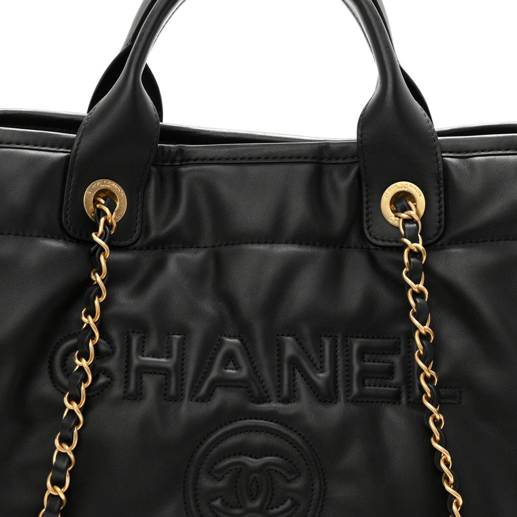 Calfskin Small Deauville Tote Black