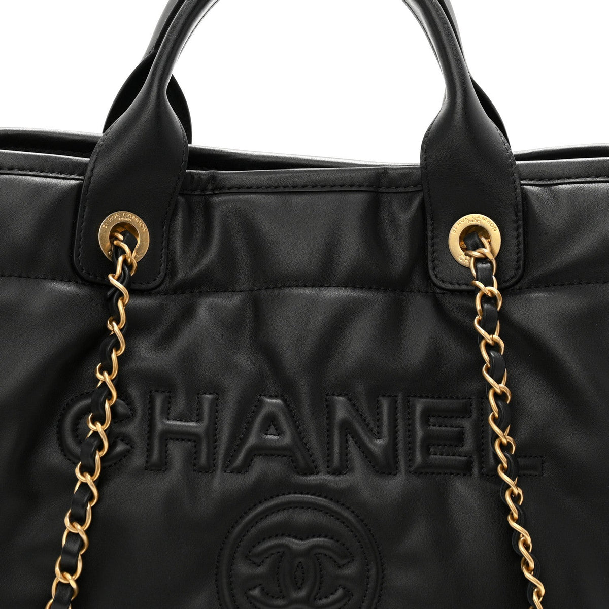 Calfskin Small Deauville Tote Black