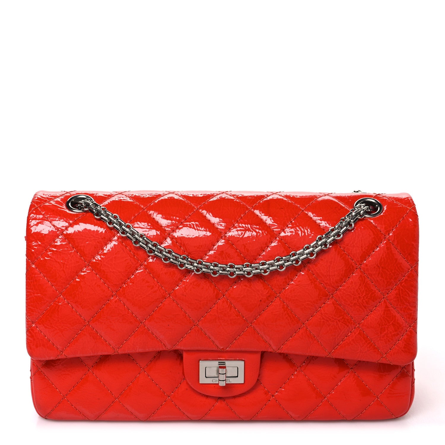 Aged Glazed Calfskin Quilted 2.55 Reissue 226 Flap Red