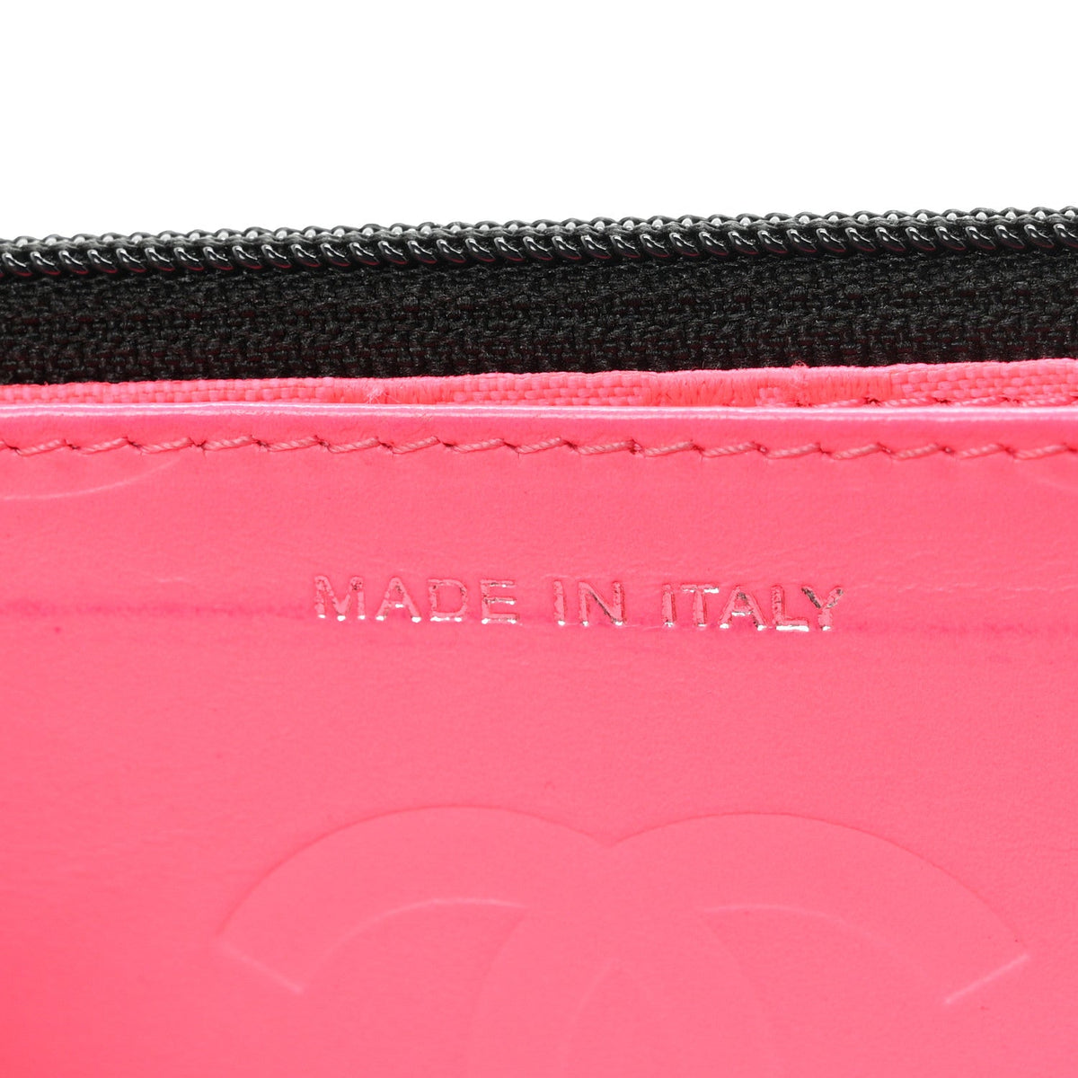 Calfskin Quilted Cambon Wallet on Chain WOC Black