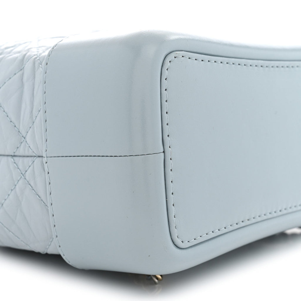 Aged Calfskin Quilted Small Gabrielle Backpack Light Blue