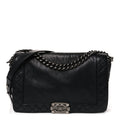 Calfskin New Medium Boy Reverso Flap Black