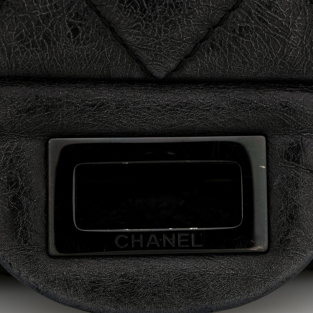 Metallic Aged Calfskin Quilted 2.55 Reissue 227 Flap So Black
