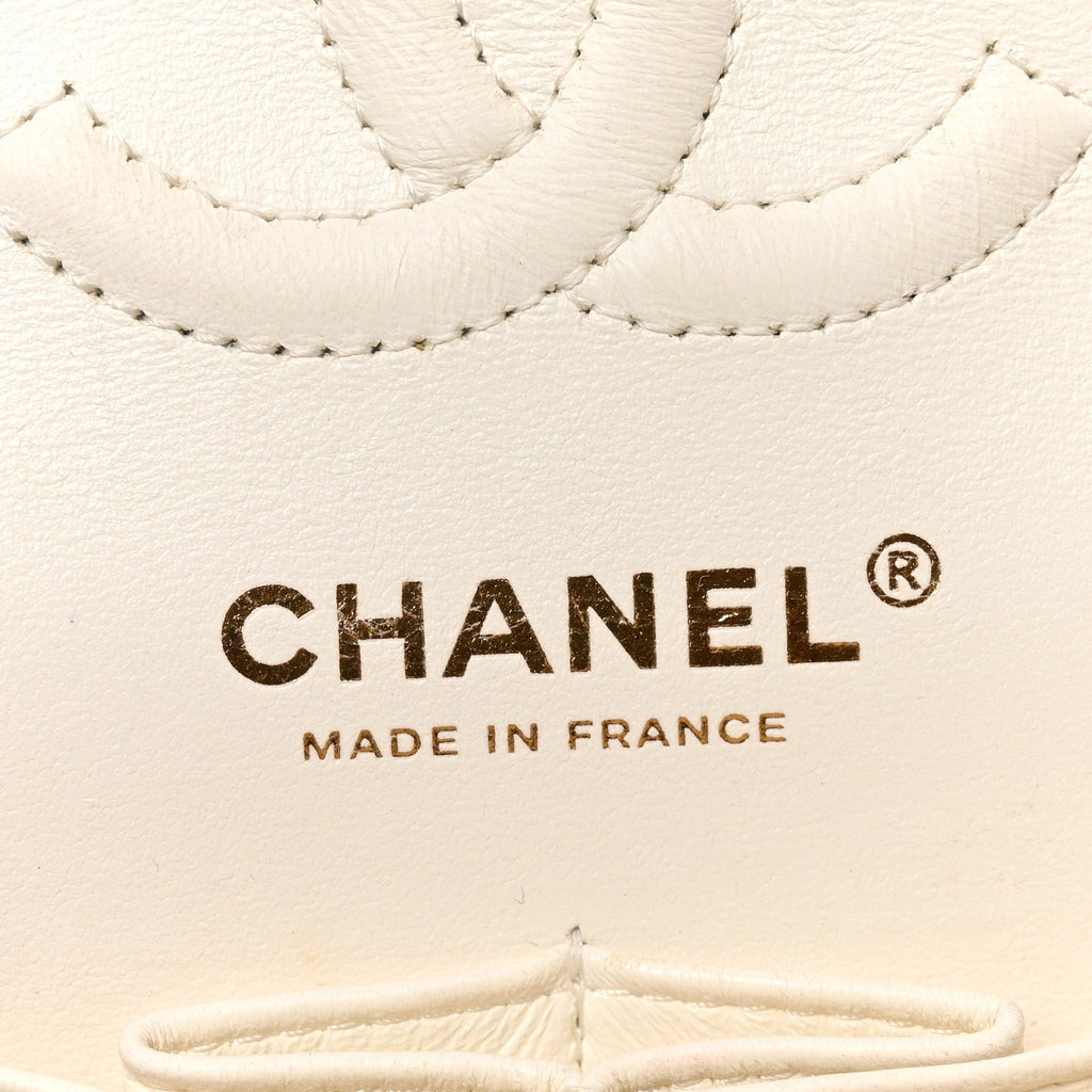 Caviar Quilted Small Double Flap White