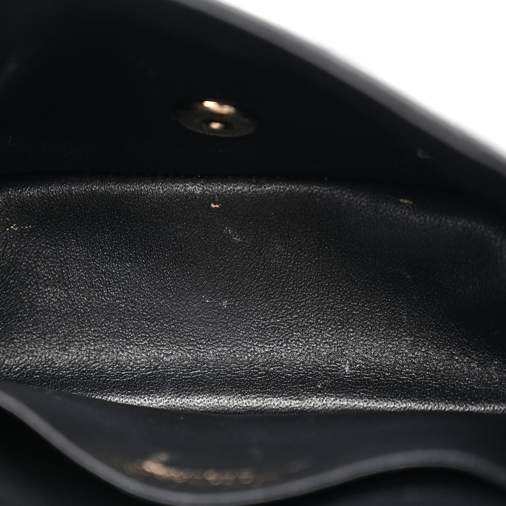Lambskin Quilted Mini Square Flap Black