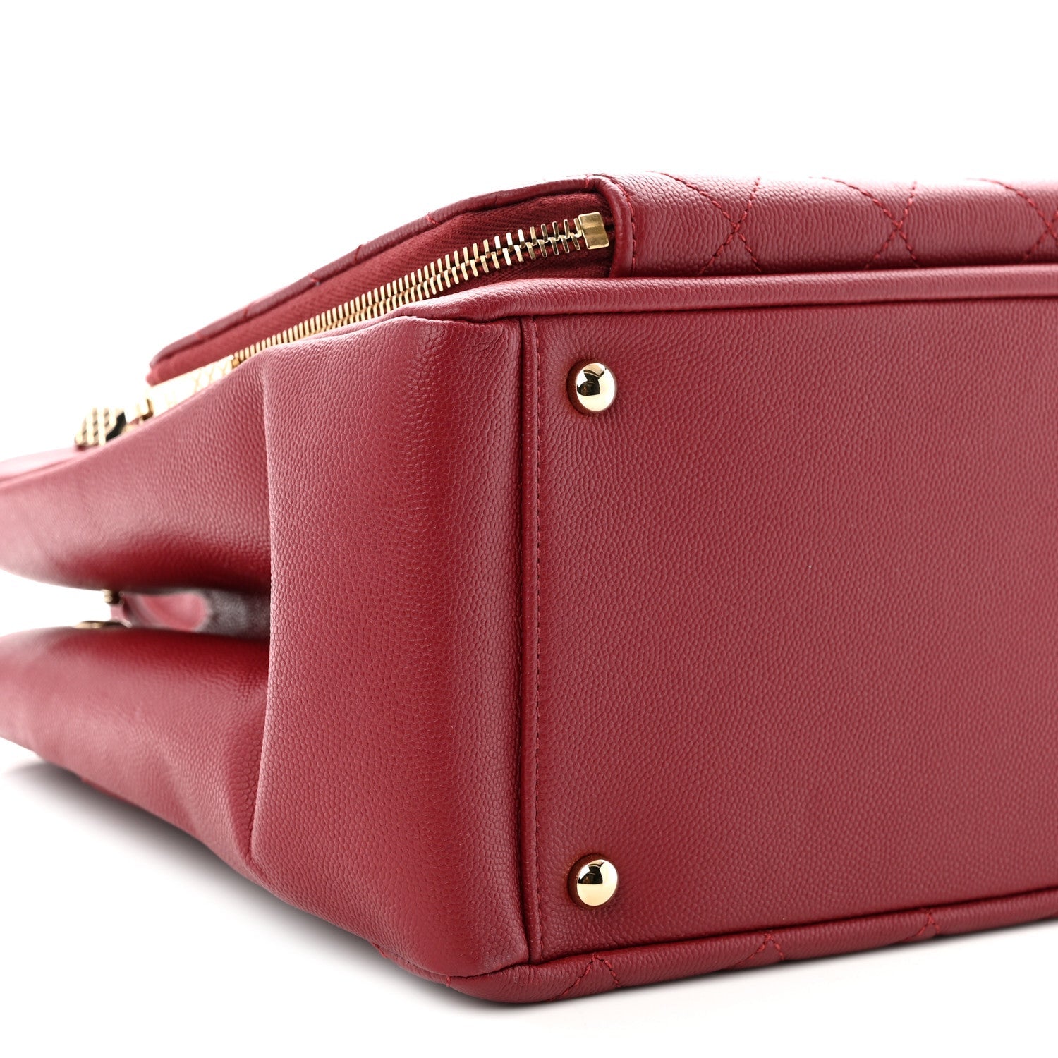 Caviar Quilted Small Business Affinity Shopping Bag Dark Red