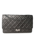 Metallic Aged Calfskin Quilted 2.55 Reissue 227 Flap Dark Grey