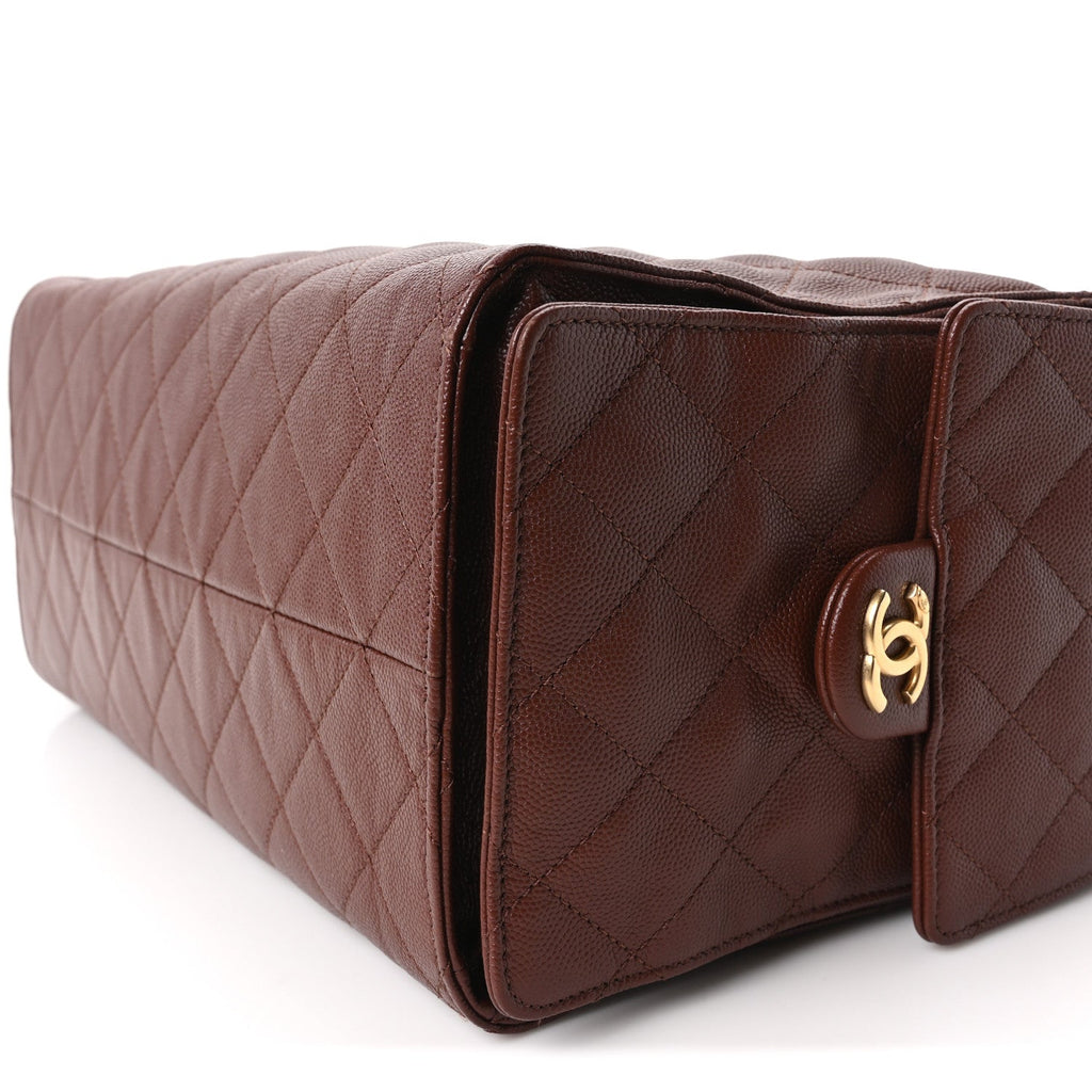 Caviar Quilted Medium Chanel 25 Handbag Dark Brown