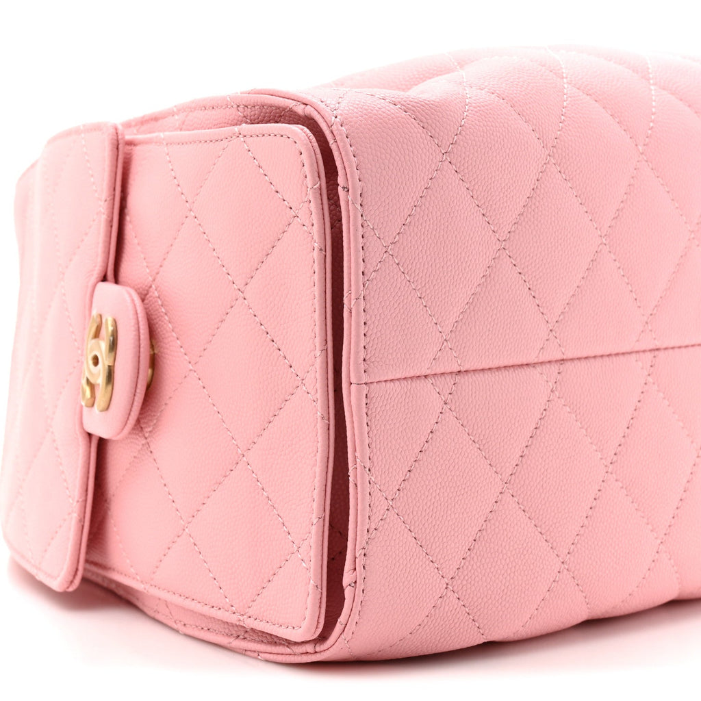 Caviar Quilted Small Chanel 25 Handbag Light Pink