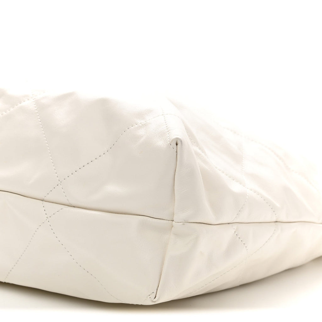 Calfskin Quilted Chanel 22 White