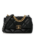 Lambskin Quilted Medium Chanel 19 Flap Black